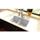 Quartz 33x18.7x9.5 Dbl UMnt Sink White