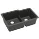 Quartz 33x20.5x9.5 Dbl UMnt Sink Black