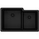 Quartz 33x20.5x9.5 Dbl UMnt Sink Black