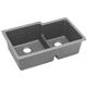 Qtz 33x20.5x9.5 Dbl UMnt Sink Greystone