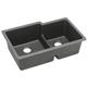 Qtz 33x20.5x9.5 Dbl UMnt Sink Dusk Gray