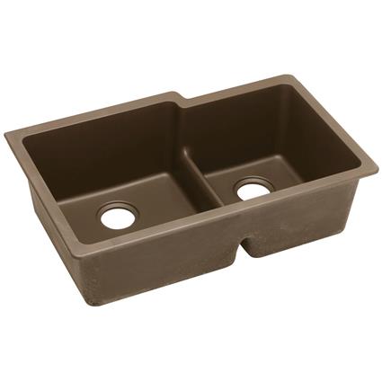 Quartz 33x20.5x9.5 Dbl UMnt Sink Mocha