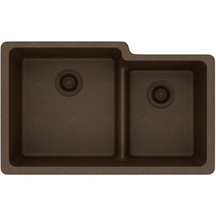 Quartz 33x20.5x9.5 Dbl UMnt Sink Mocha