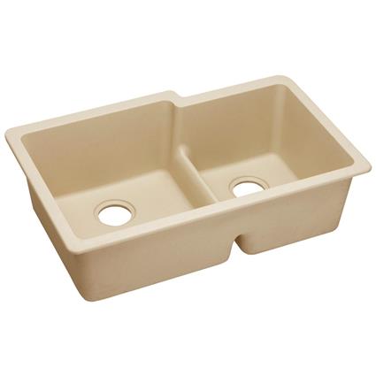 Quartz 33x20.5x9.5 Dbl UMnt Sink Sand