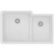 Quartz 33x20.5x9.5 Dbl UMnt Sink White