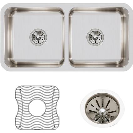 SS 31.7x16.5x7.5 Dbl Under MT Sink Kit