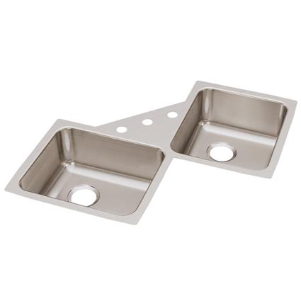 SS 32 x 32 x 7.8 Double Bowl Corner Sink