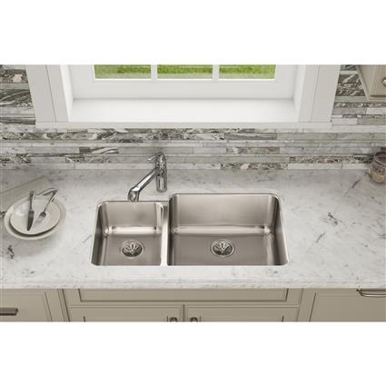 SS 35.2 x 20.5 x 9.8  Dbl Under MT Sink