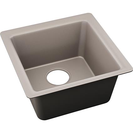 Qtz 15.7x15.7x7.7 Single Sink Silvermist