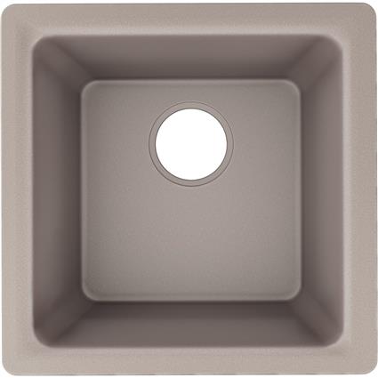 Qtz 15.7x15.7x7.7 Single Sink Silvermist