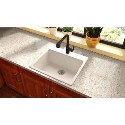 Elkay Quartz Luxe 25 x 22 x 9.5 Single Drop-in Sink Ricotta 