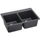 Qtz 33x22x9.5 Dbl Drop-in Sink Charcoal