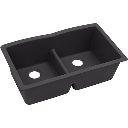 Quartz 33x19x10 Dbl UMnt Sink Caviar