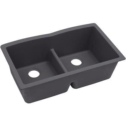 Quartz 33x19x10 Dbl UMnt Sink Charcoal