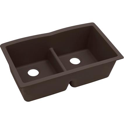 Quartz 33x19x10 Dbl UMnt Sink Chestnut