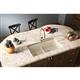 Quartz 33x19x10 Dbl UMnt Sink Parchment