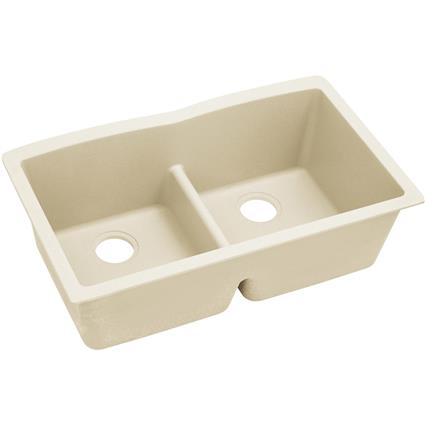 Quartz 33x19x10 Dbl UMnt Sink Parchment