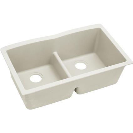 Quartz 33x19x10 Dbl UMnt Sink Ricotta