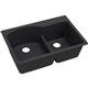 Quartz 33x22x10 Dbl Drop-in Sink Caviar