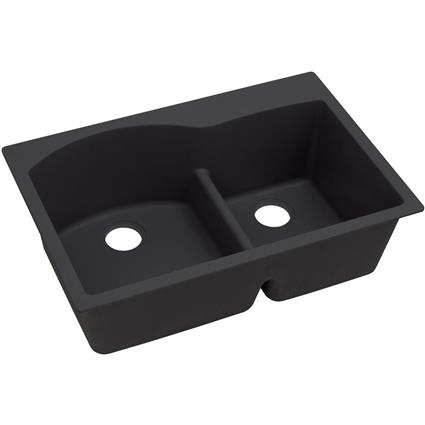 Quartz 33x22x10 Dbl Drop-in Sink Caviar