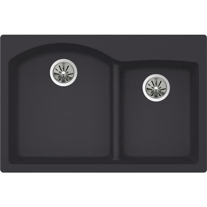 Quartz 33x22x10 Dbl Drop-in Sink Caviar