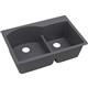 Qtz 33x22x10 Dbl Drop-in Sink Charcoal