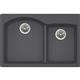Qtz 33x22x10 Dbl Drop-in Sink Charcoal