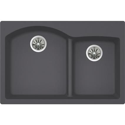 Qtz 33x22x10 Dbl Drop-in Sink Charcoal