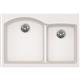 Quartz 33x22x10 Dbl Drop-in Sink Ricotta
