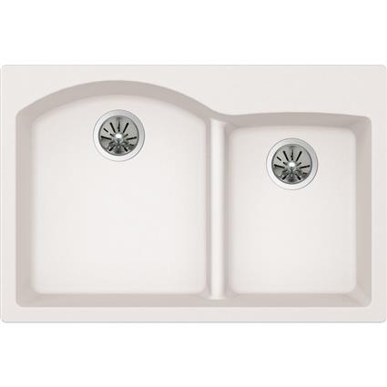 Quartz 33x22x10 Dbl Drop-in Sink Ricotta