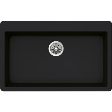 Qtz 33x20.8x9.4 Sngl Drop-in Sink Caviar