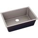 Qtz 33x18.4x9.4 Single UMnt Sink Silver