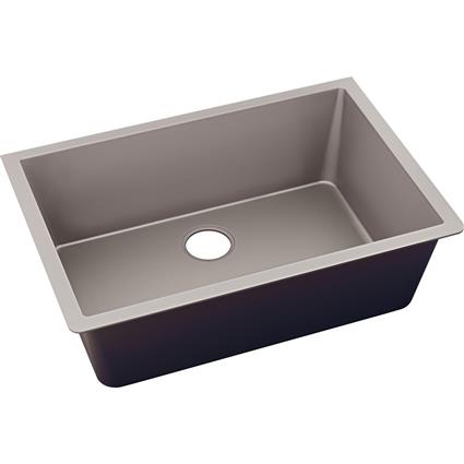 Qtz 33x18.4x9.4 Single UMnt Sink Silver
