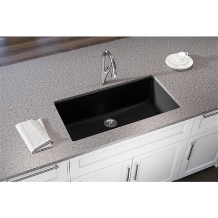 Qtz 36x20x9 Single UMnt Sink+PD Caviar