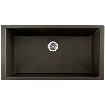 Qtz 36x20x9 Single UMnt Sink+PD Caviar
