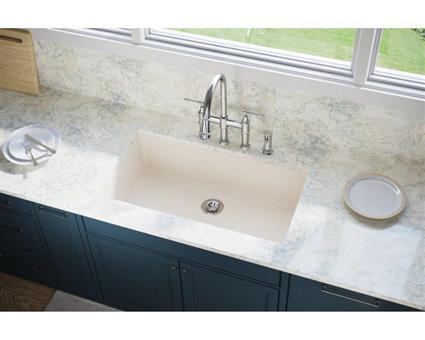 Qtz 36x20x9 Single UMnt Sink+PD Ricotta