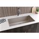Qtz 36x20x9 Single UMnt Sink+PD Silver