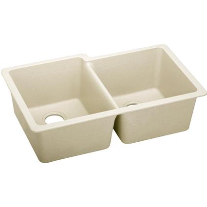 Qtz 33x20.5x9.5 Dbl UMnt Sink Parchment