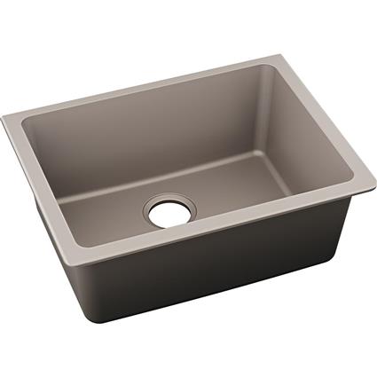 Qtz 25x18.5x9.5 Single UMnt Sink Silver