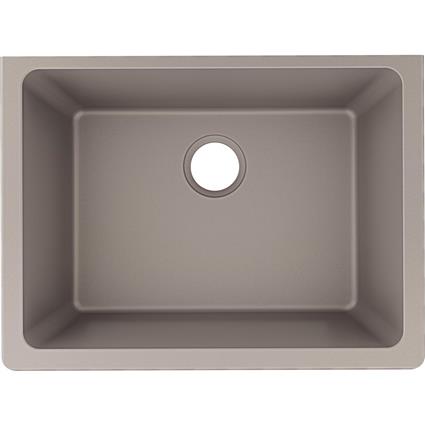 Qtz 25x18.5x9.5 Single UMnt Sink Silver