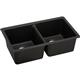 Quartz 33x18.7x9.5 Dbl UMnt Sink Caviar