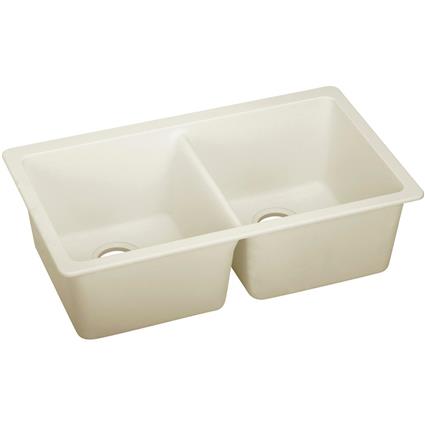 Qtz 33x18.7x9.5 Dbl UMnt Sink Parchment