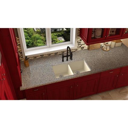 Qtz 33x18.7x9.5 Dbl UMnt Sink Parchment