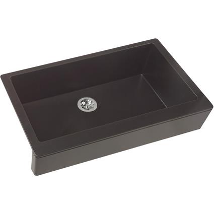 Qtz 36x21x9 Sng Bwl Apron Sink+PD Caviar