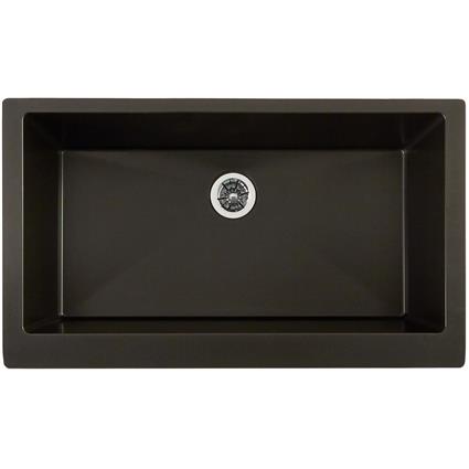 Qtz 36x21x9 Sng Bwl Apron Sink+PD Caviar