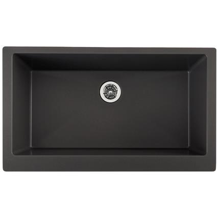 Qtz 36x21x9 Sng Bwl Apron Sink+PD Grey
