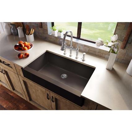 Qtz 36x21x9 Sng Bwl Apron Sink+PD Cnut