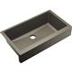 Qtz 36x21x9 Sng Bwl Apron Sink+PD Silver