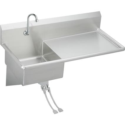 SS 49.5"x24"x10 Wall Hung Srvce Sink Kit