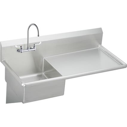 SS 49.5"x24"x10 Wall Hung Srvce Sink Kit
